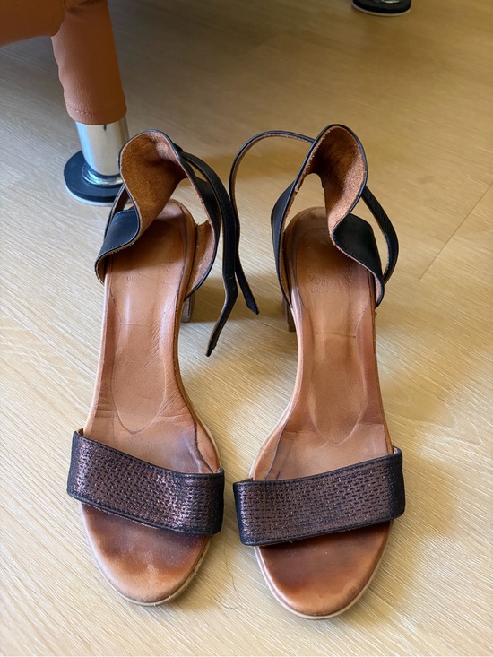 Shoes - Women's Brown Leather Ankle-Strap Sandals